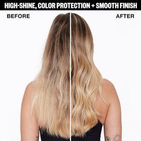 IGK Gloss Transparent sur cheveux avant et après