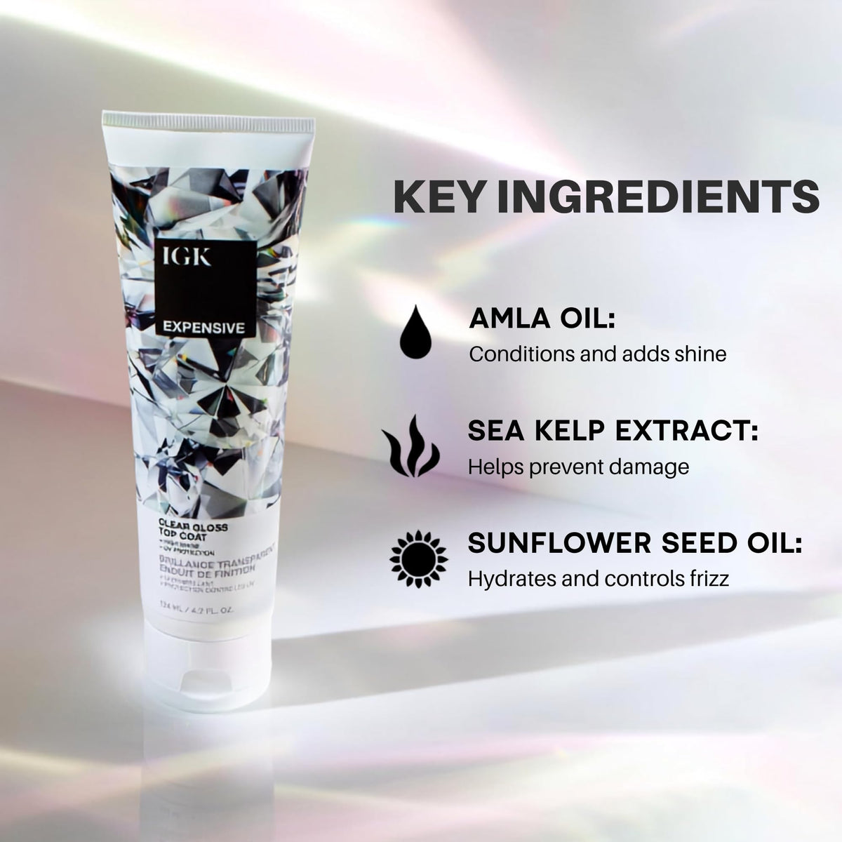 IGK Gloss Transparent texture claire sur cheveux