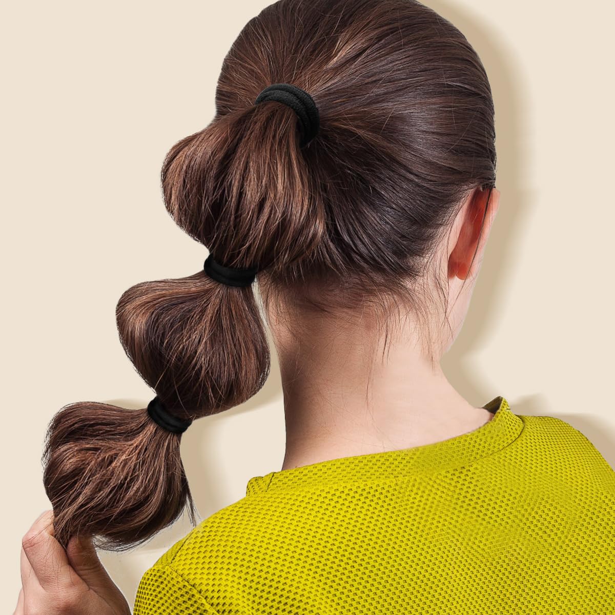 IKOCO Élastiques à Cheveux Noirs 150PCS en usage quotidien