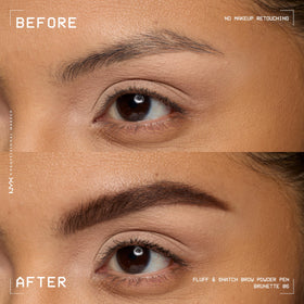 Illustration des différentes teintes de crayon à sourcils NYX Fluff & Snatch