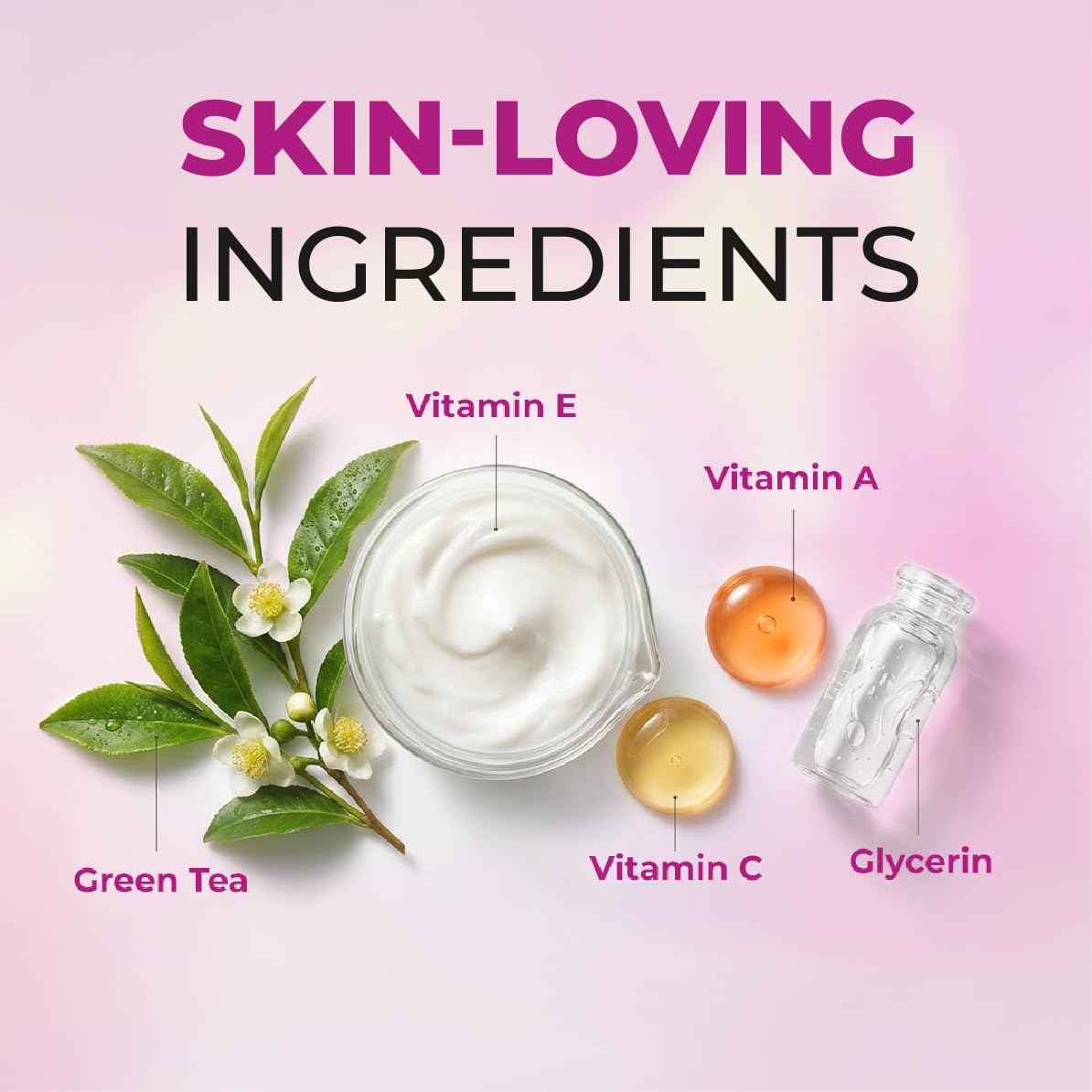 Ingrédients clairs de la crème pour les mains Retinol