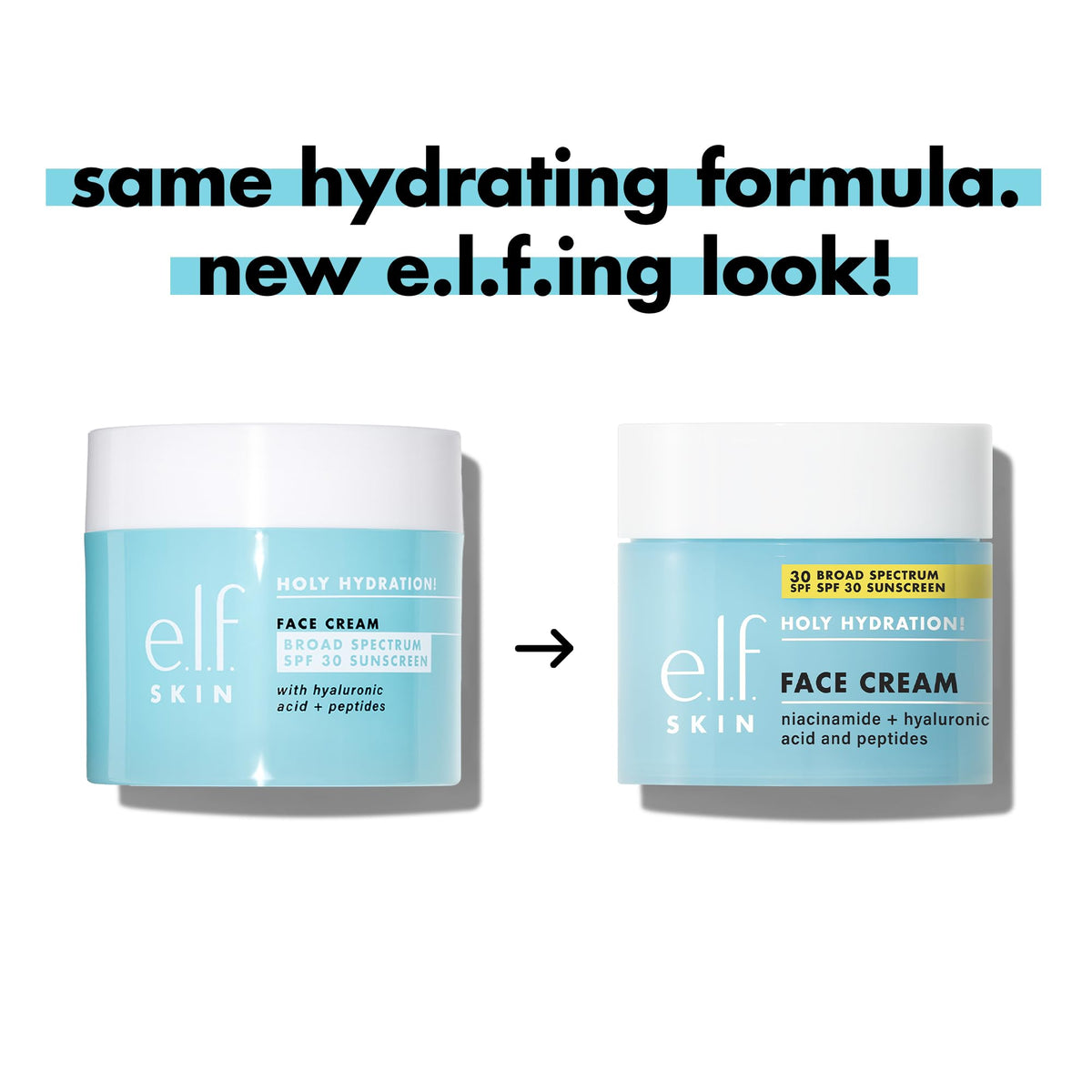 Ingrédients clés de la crème e.l.f.: acide hyaluronique, niacinamide