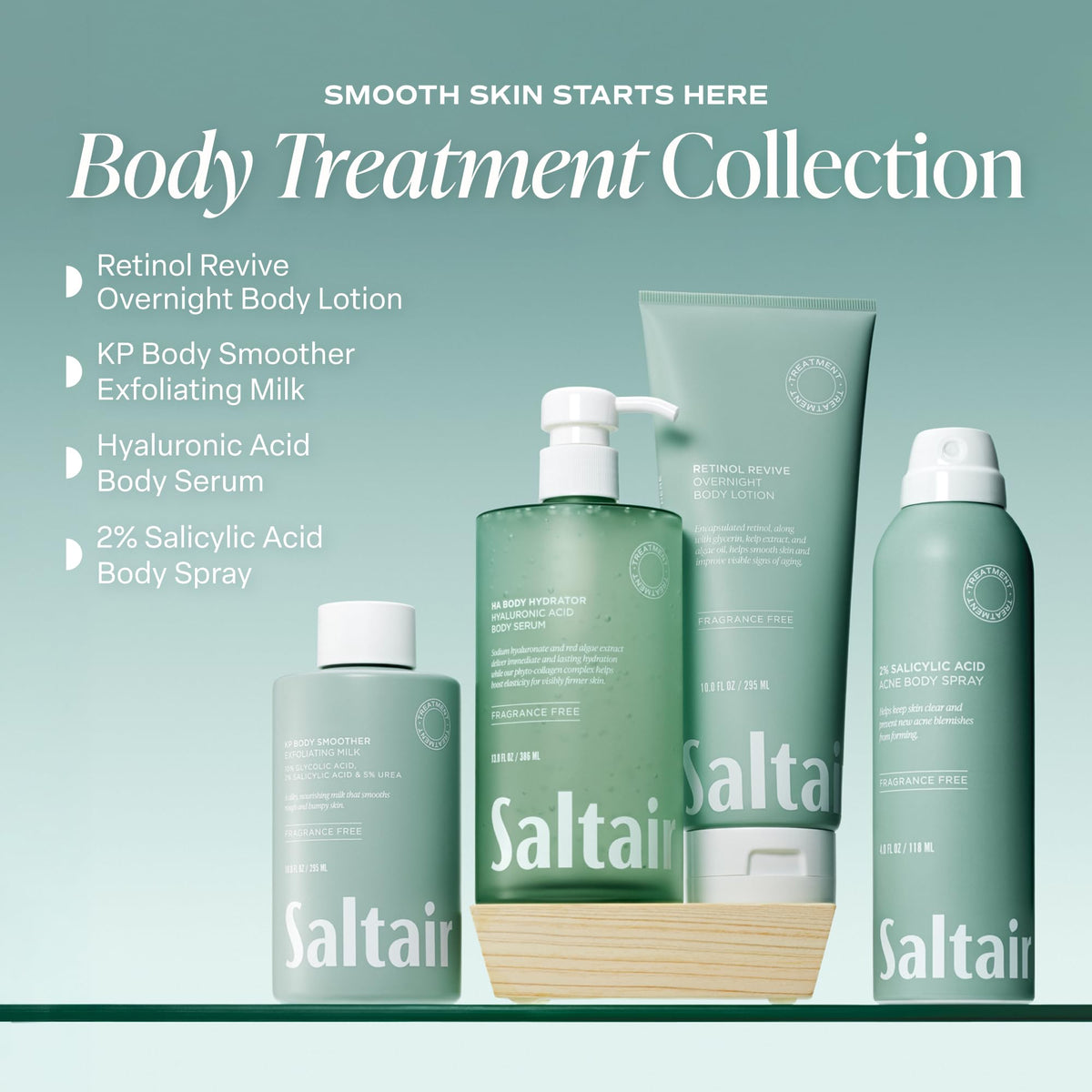 Ingrédients clés de la lotion Saltair au rétinol
