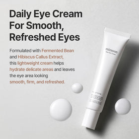 Ingrédients de la crème contour des yeux mixsoon sur une table