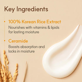 Ingrédients de la Crème de Riz Céramide, liste sur l'emballage