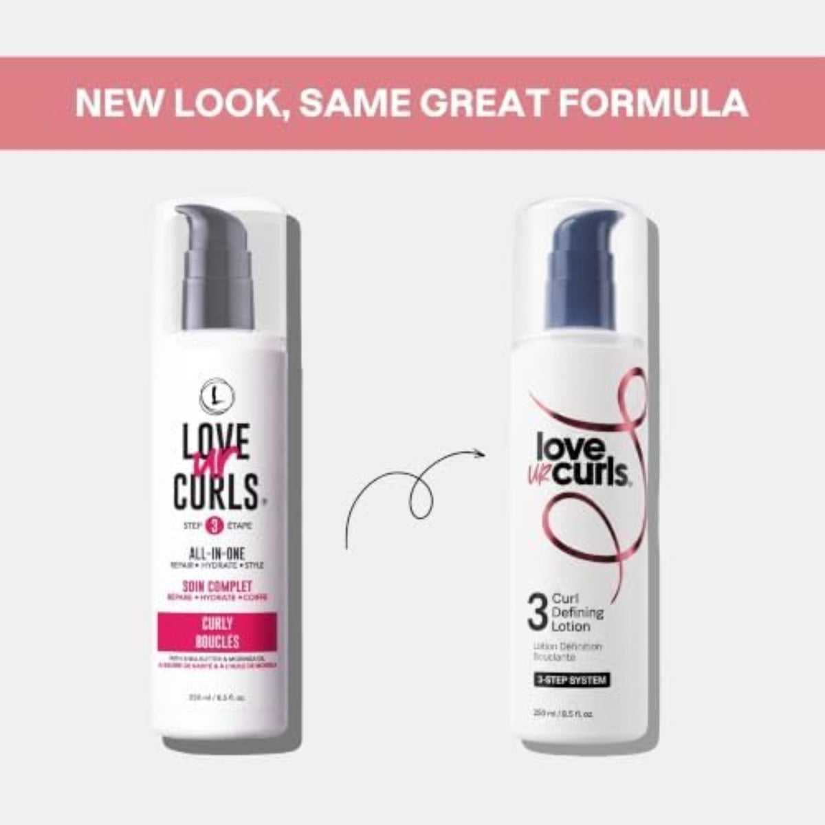 Ingrédients de la crème Love Ur Curls sur une table