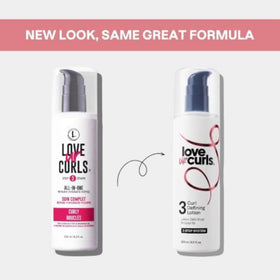 Ingrédients de la crème Love Ur Curls sur une table