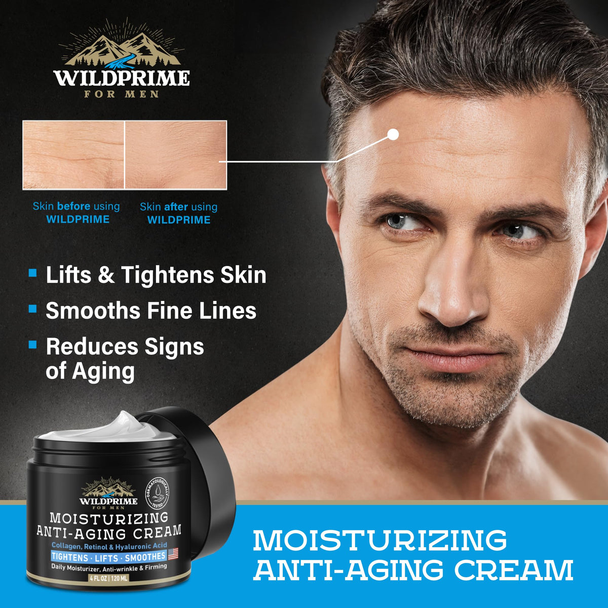 Ingrédients de la crème WildPRIME, acide hyaluronique et vitamines