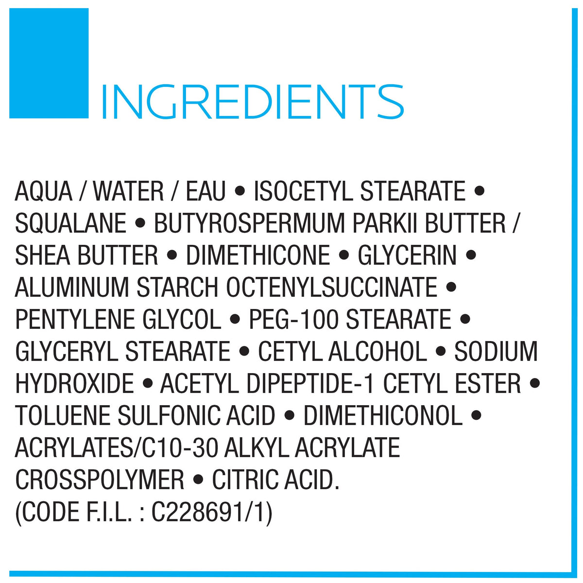 Ingrédients de La Roche-Posay Toleriane Ultra