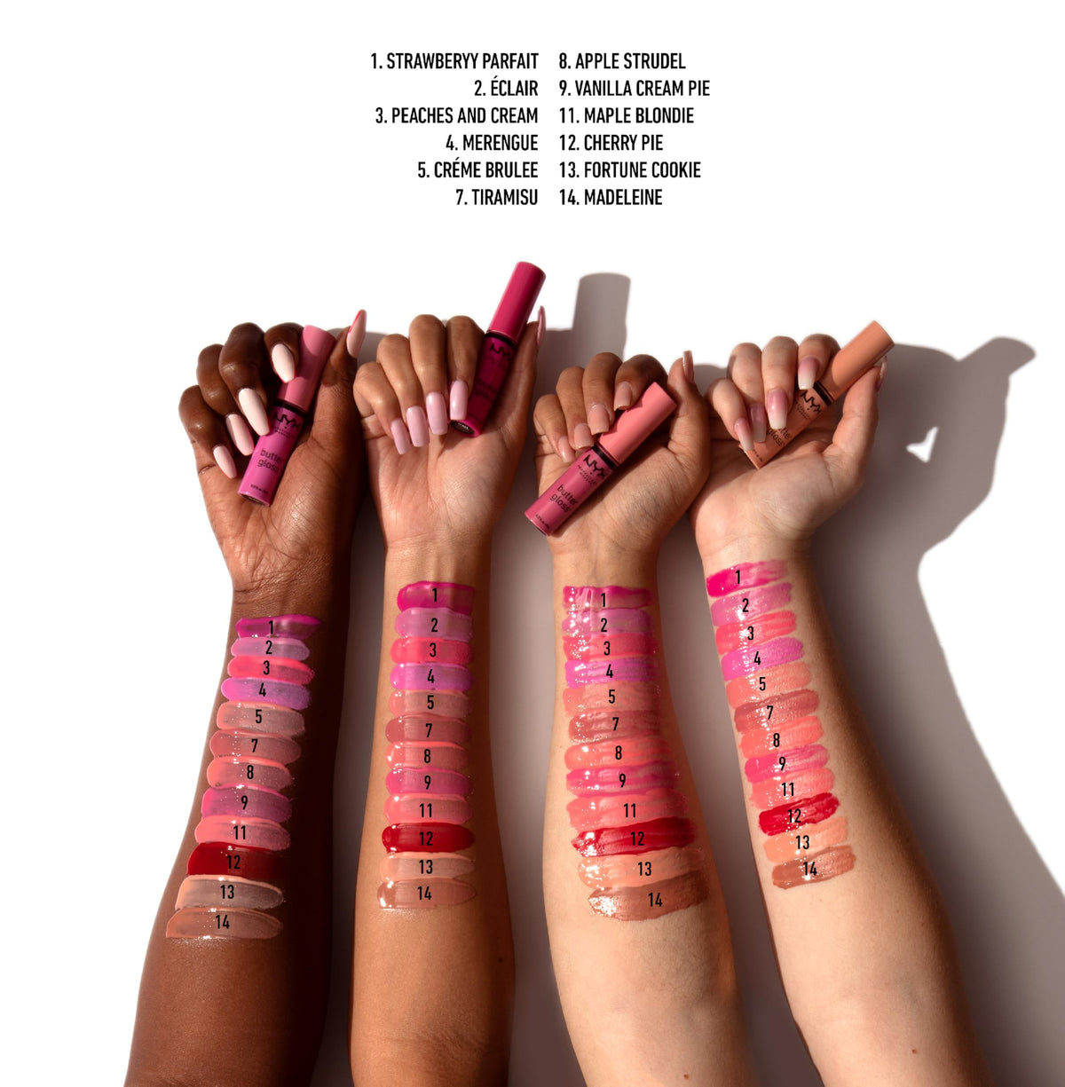 Ingrédients du Butter Gloss NYX sur l'emballage