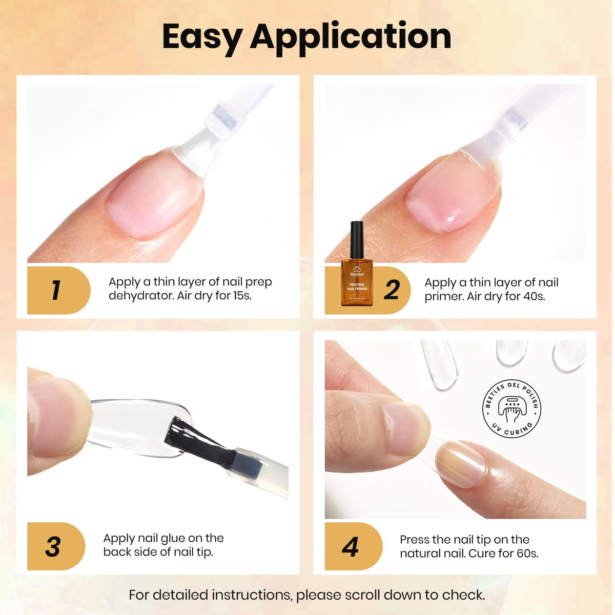 Ingrédients du Primer à Ongles beetles affichés