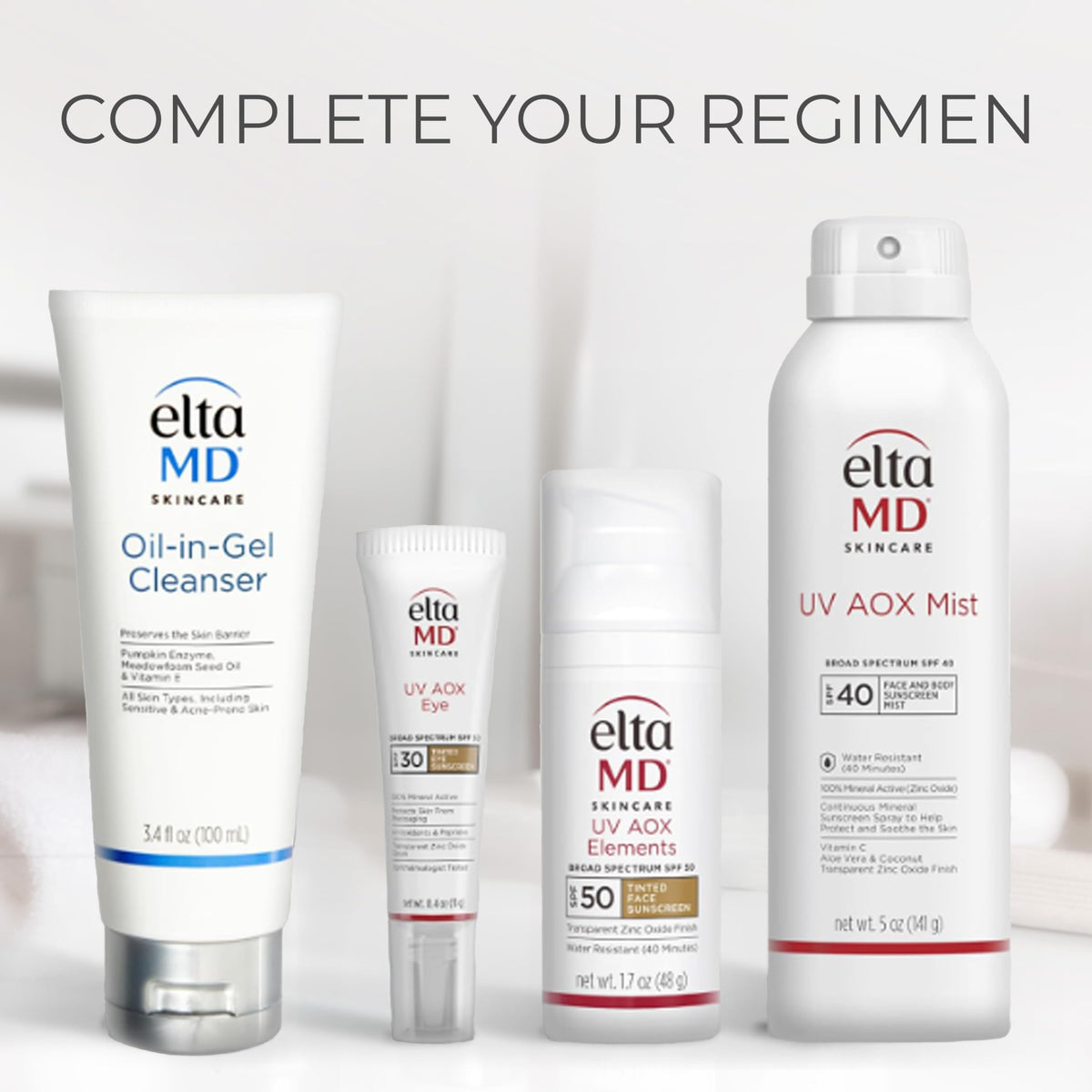 Ingrédients du spray solaire EltaMD UV AOX Mist