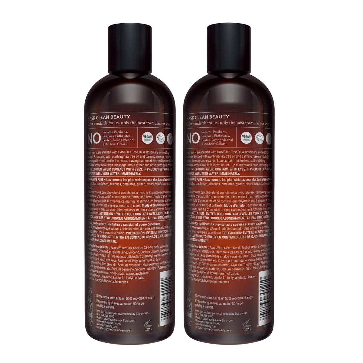 Ingrédients HASK Shampoo et Après-Shampooing Tea Tree Oil & Romarin
