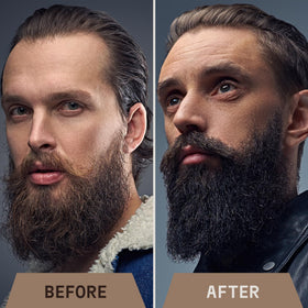 Ingrédients naturels de l'huile à barbe Striking Viking sur une table en bois