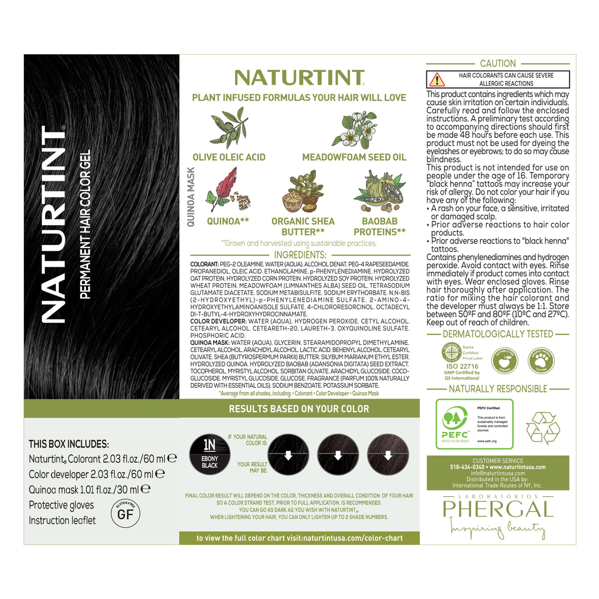Ingrédients naturels de la coloration permanente Naturtint