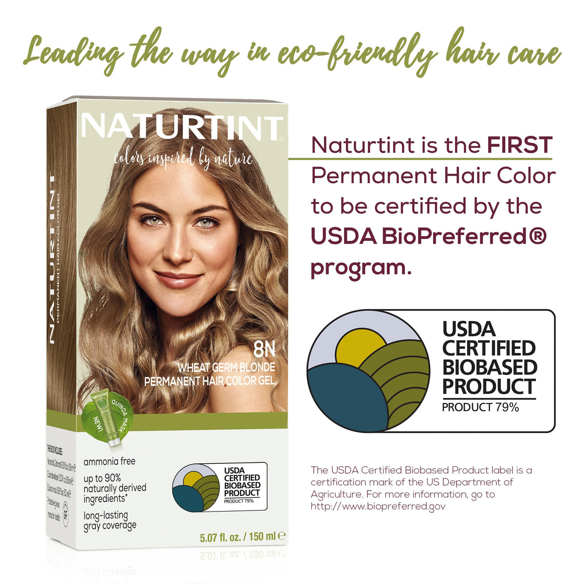 Ingredients naturels de la coloration permanente Naturtint 8N