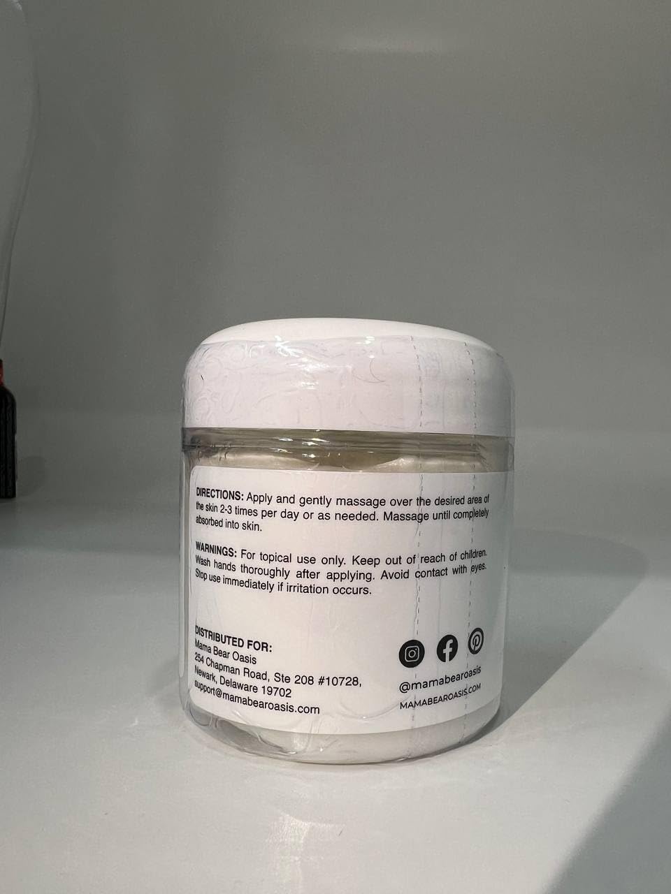 Ingrédients naturels de la crème au magnésium Mama Bear Oasis