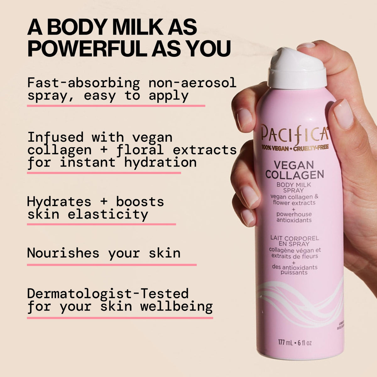 Ingrédients naturels de la lotion spray Pacifica