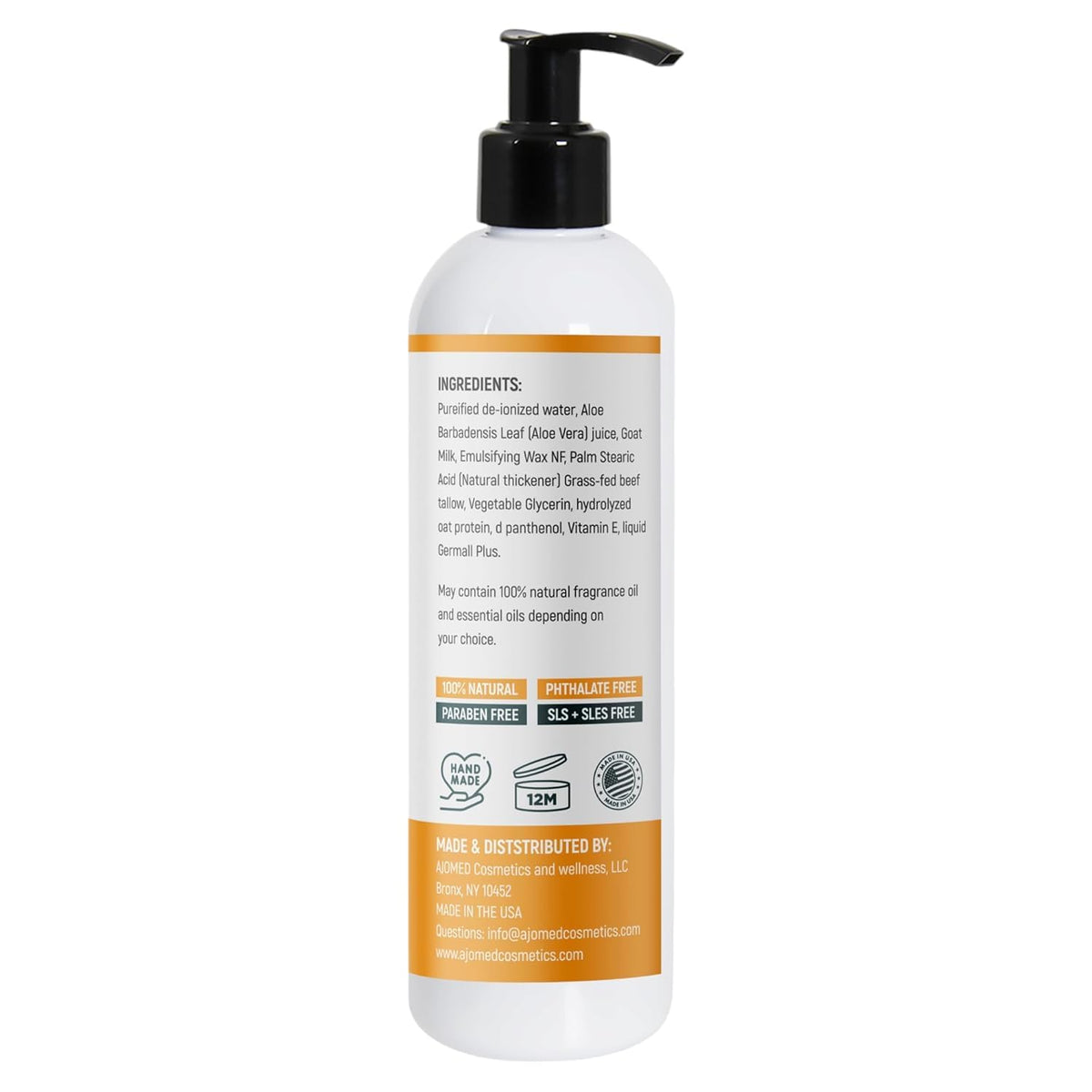 Ingrédients naturels de la lotion Tallow et Lait de Chèvre