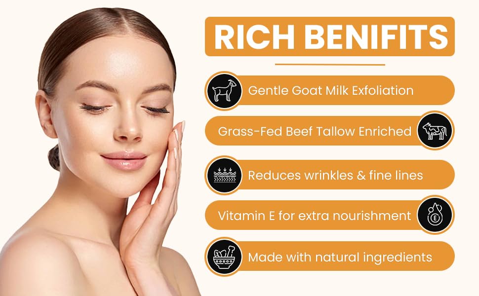 Ingrédients naturels de la lotion Tallow & Lait de Chèvre
