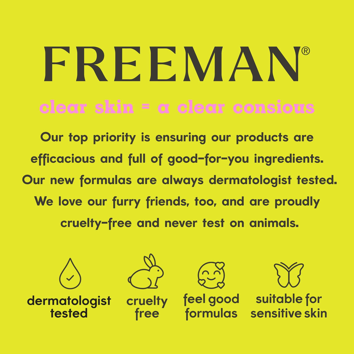 Ingrédients naturels des masques Freeman Love to Mask