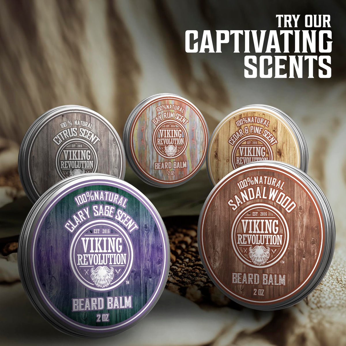 Ingrédients naturels du baume à barbe Viking Revolution