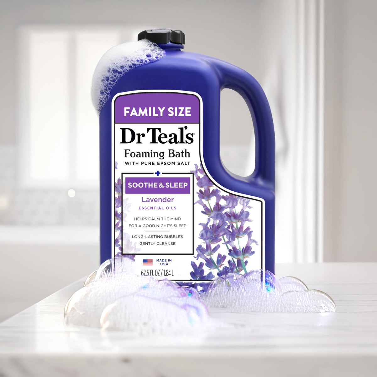 Ingrédients naturels du Dr Teal's Bain Moussant Lavande