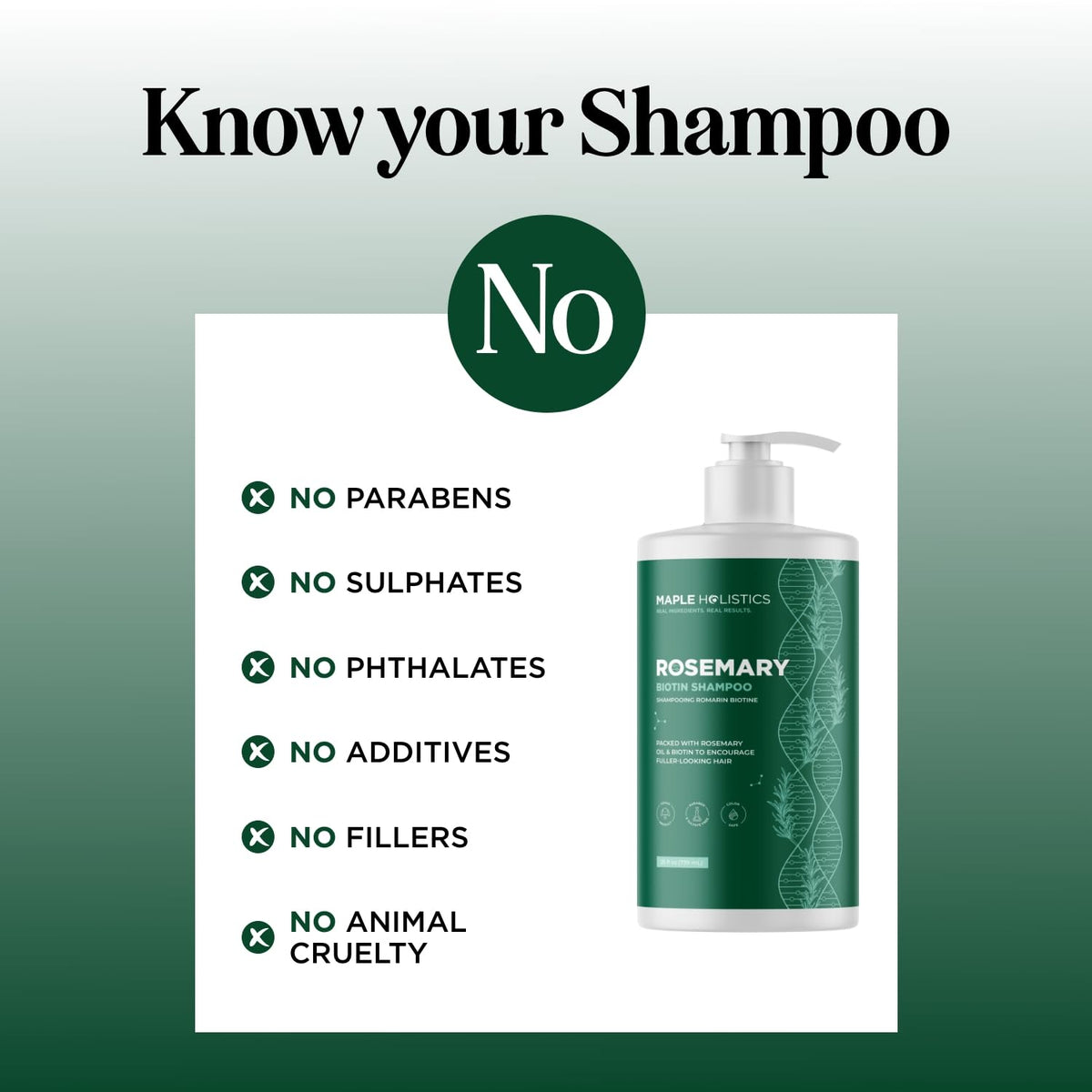 Ingrédients naturels du shampooing Maple Holistics