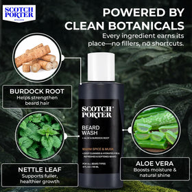 Ingrédients naturels du shampooing Scotch Porter pour barbe