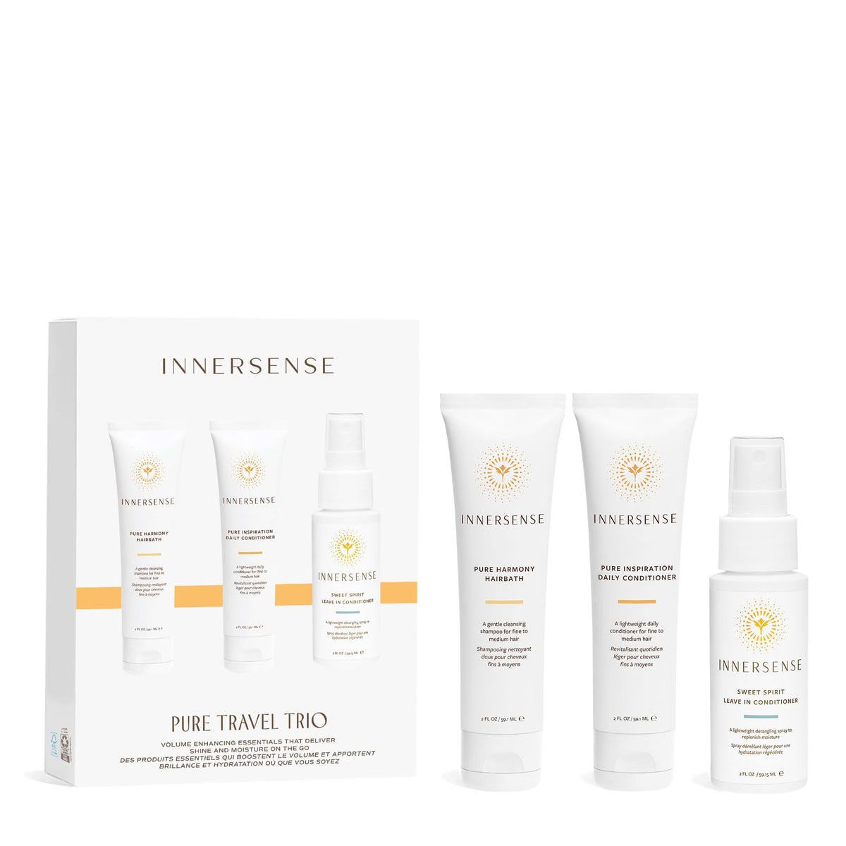 INNERSENSE Pure Harmony Trio Ensemble de Voyage 222g vue de face