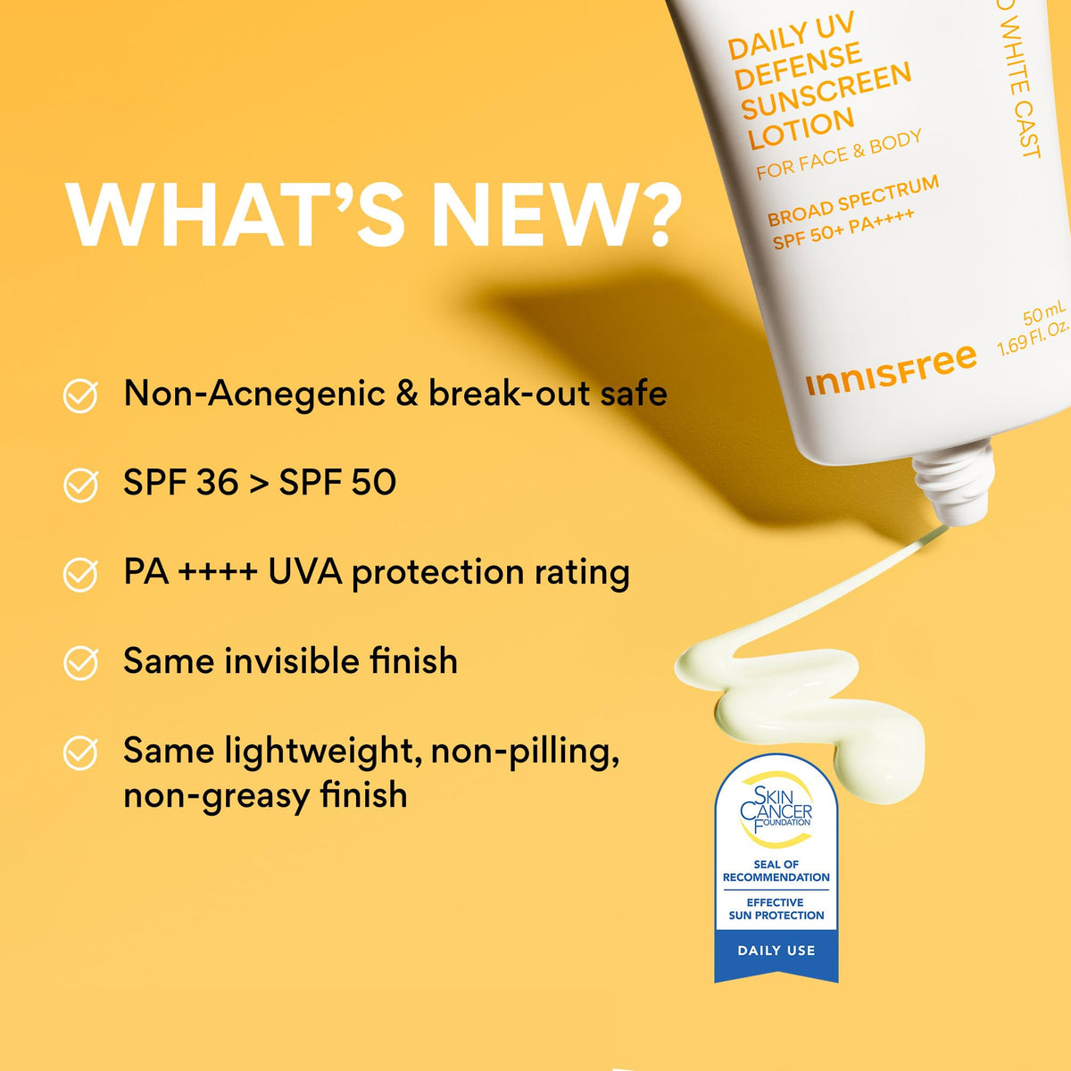 innisfree Crème Solaire Quotidienne SPF 50+ PA++++ application sur le visage