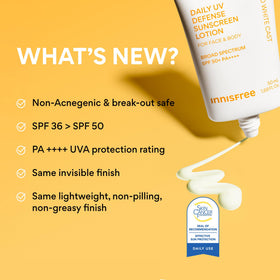 innisfree Crème Solaire Quotidienne SPF 50+ PA++++ application sur le visage