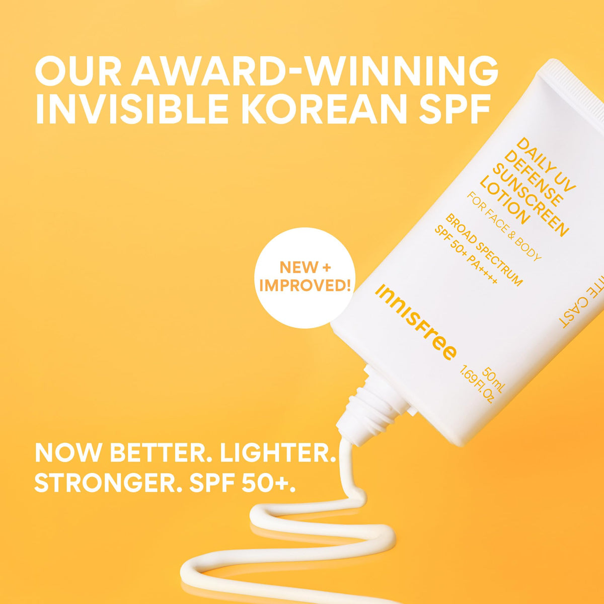 innisfree Crème Solaire Quotidienne SPF 50+ PA++++ texture légère sur la peau