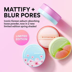 innisfree Poudre Minérale No Sebum Cerisier 100g et son applicateur