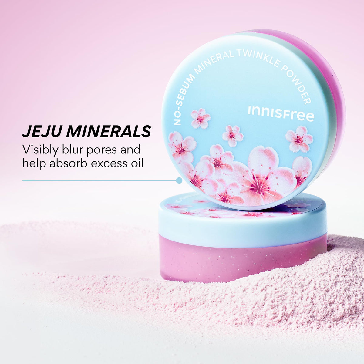 innisfree Poudre Minérale No Sebum Cerisier 100g vue de dessus