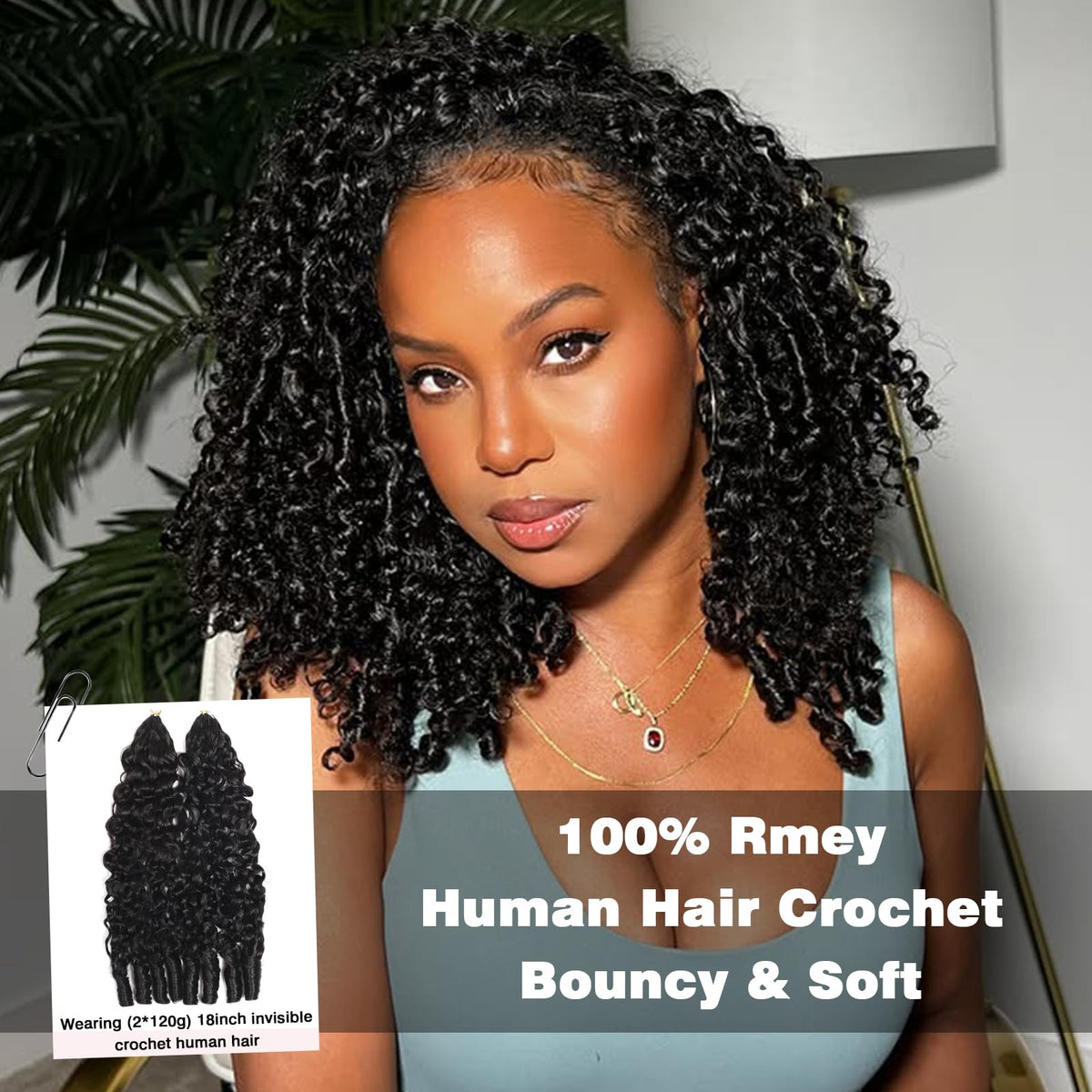 Installation des extensions cheveux humains bouclés avec crochet