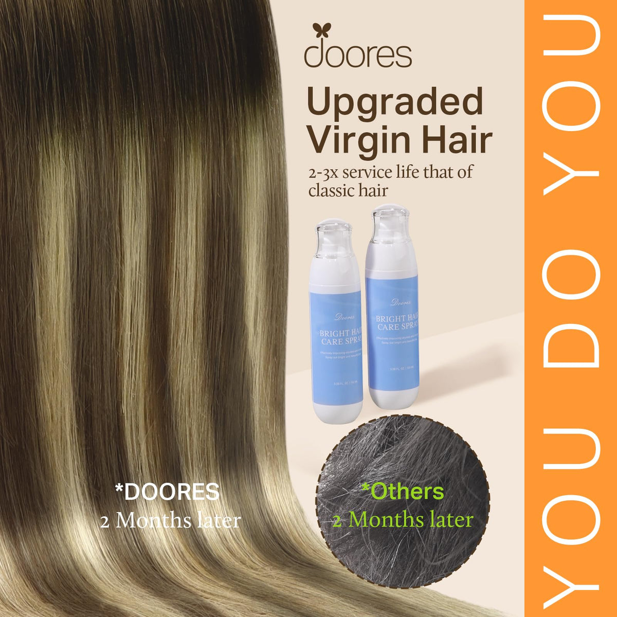 Installation des extensions de cheveux DOORES en 5 minutes sur cheveux fins