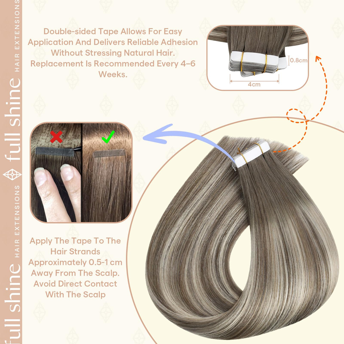 Installer les extensions de cheveux Fshine sur des cheveux naturels