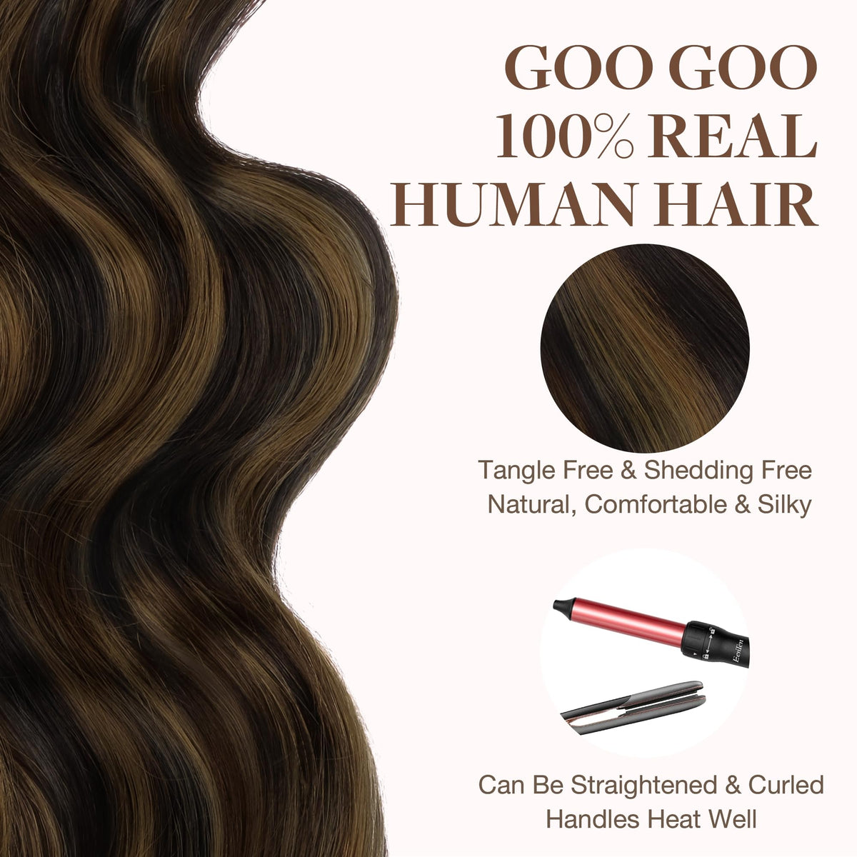 Instructions d'application des extensions de cheveux GOO GOO