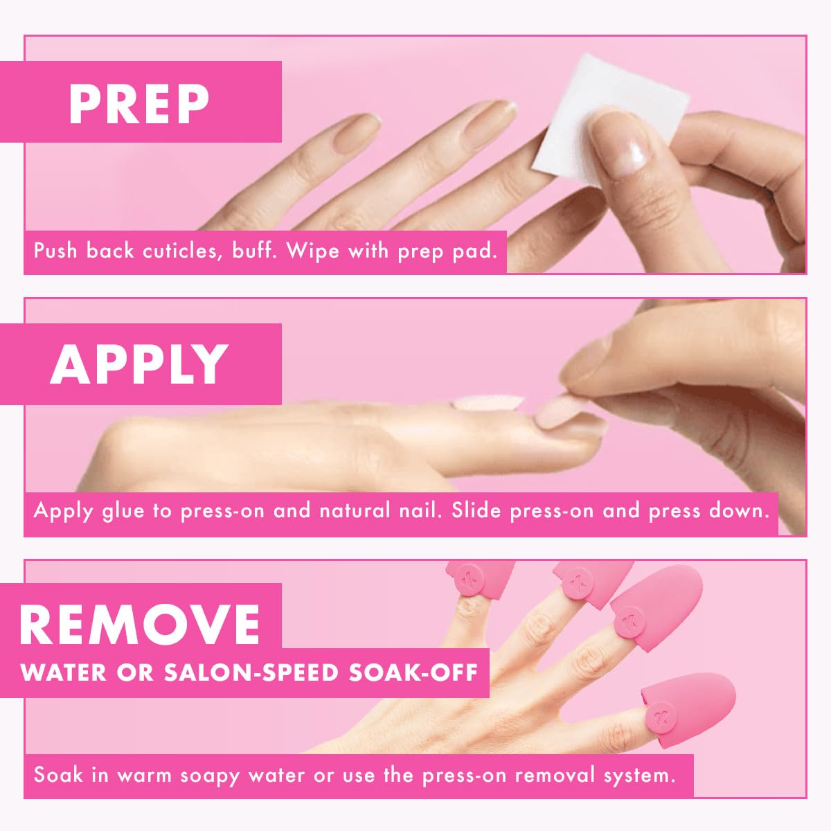 Instructions d'application pour les faux ongles Olive & June