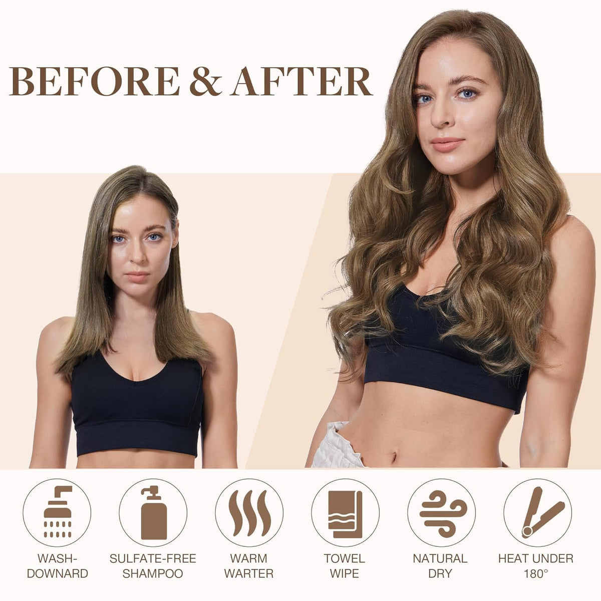 Instructions d'entretien pour les extensions de cheveux GOO GOO