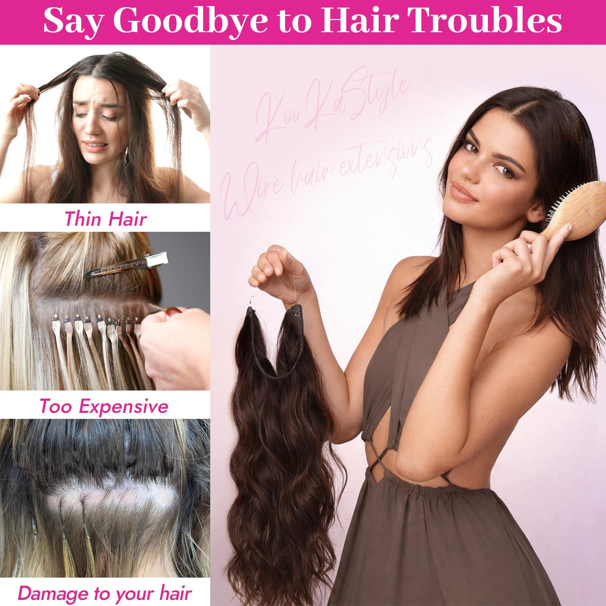 Instructions d'utilisation des extensions de cheveux KooKaStyle
