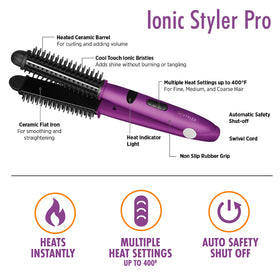 InStyler lisseur 4 en 1 en utilisation sur des cheveux longs