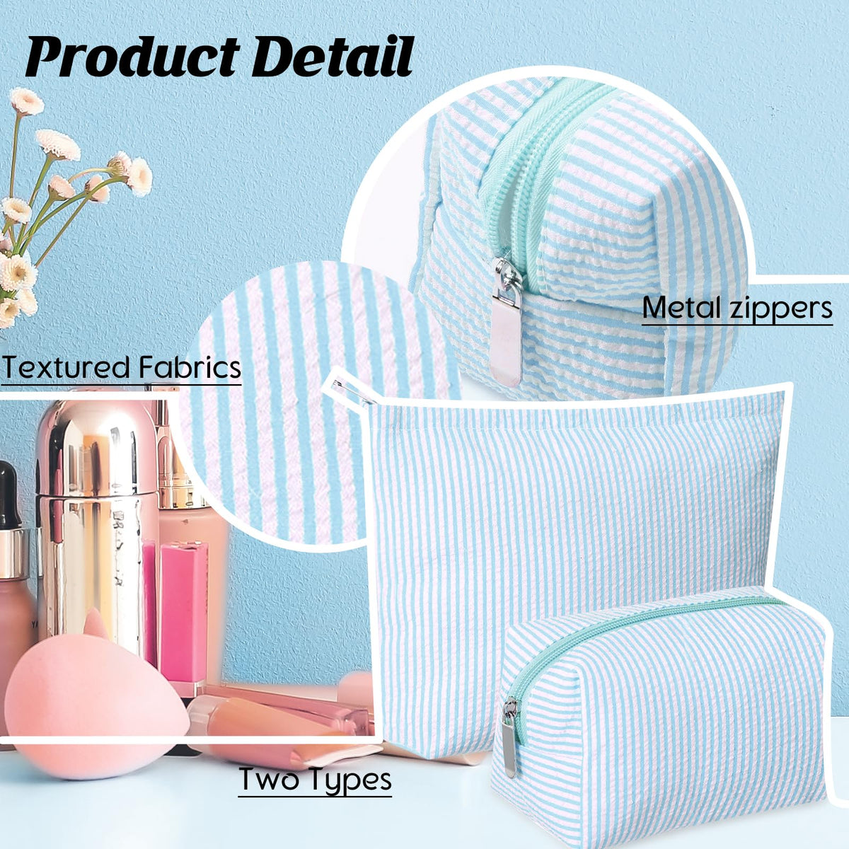 Intérieur de la pochette de maquillage Huhumy montrant l'espace de rangement