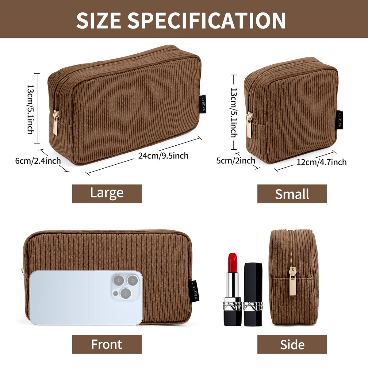 Intérieur de la trousse de maquillage MAGEFY avec poches