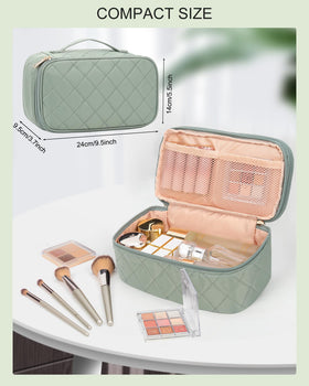 Intérieur de la trousse de maquillage Relavel avec plusieurs compartiments