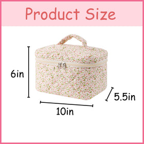 Intérieur de la trousse de maquillage uekeboag avec produits organisés