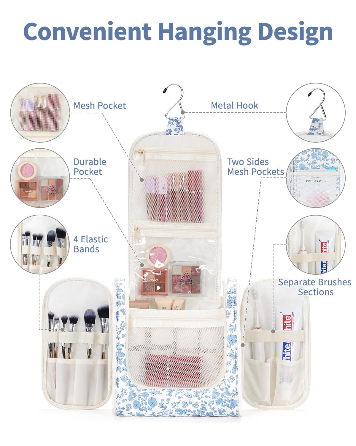 Intérieur de la trousse Narwey avec poches en mesh