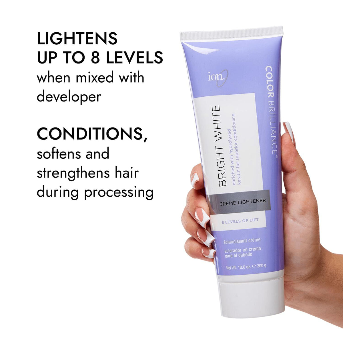 ion Crème Décolorante Bright White application sur cheveux