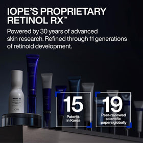 IOPE Expert Retinol RX 1% Sérum avec description sur le packaging